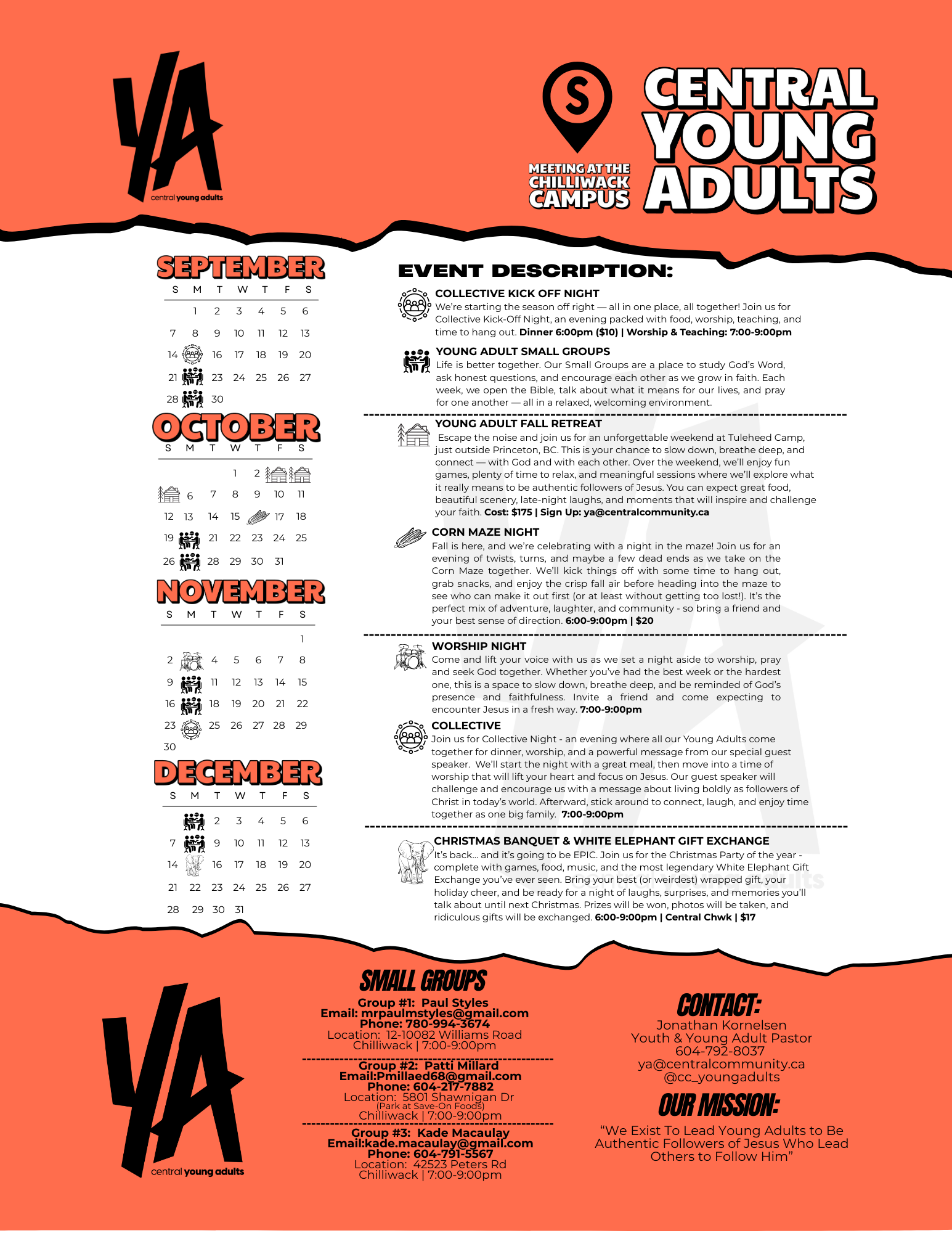 YA South Calendar - Fall 2025